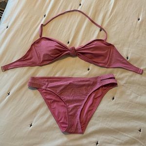 Glittery Pink Sexy BCBGeneration Swim Bikini Women’s Size Small Bow Tie Front
